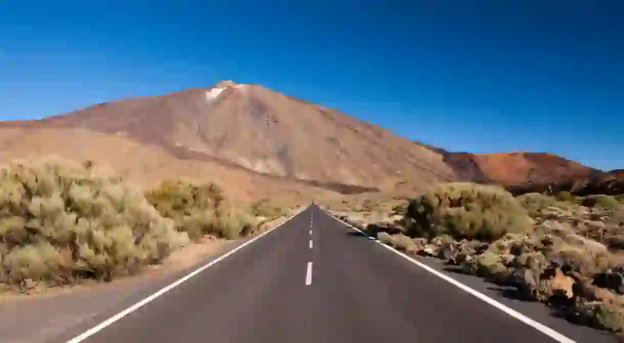 Road TF 21 to Teide Volcano, Tenerife, Canary Islands, Spain