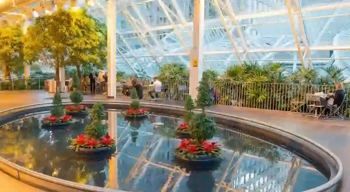 The indoor Devonian Gardens, in Calgary, are a great spot to relax – and you can come here all year round