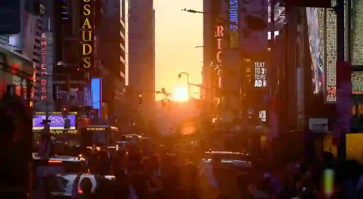 Manhattanhenge is a stunning sight, when you can watch the sun set down the street