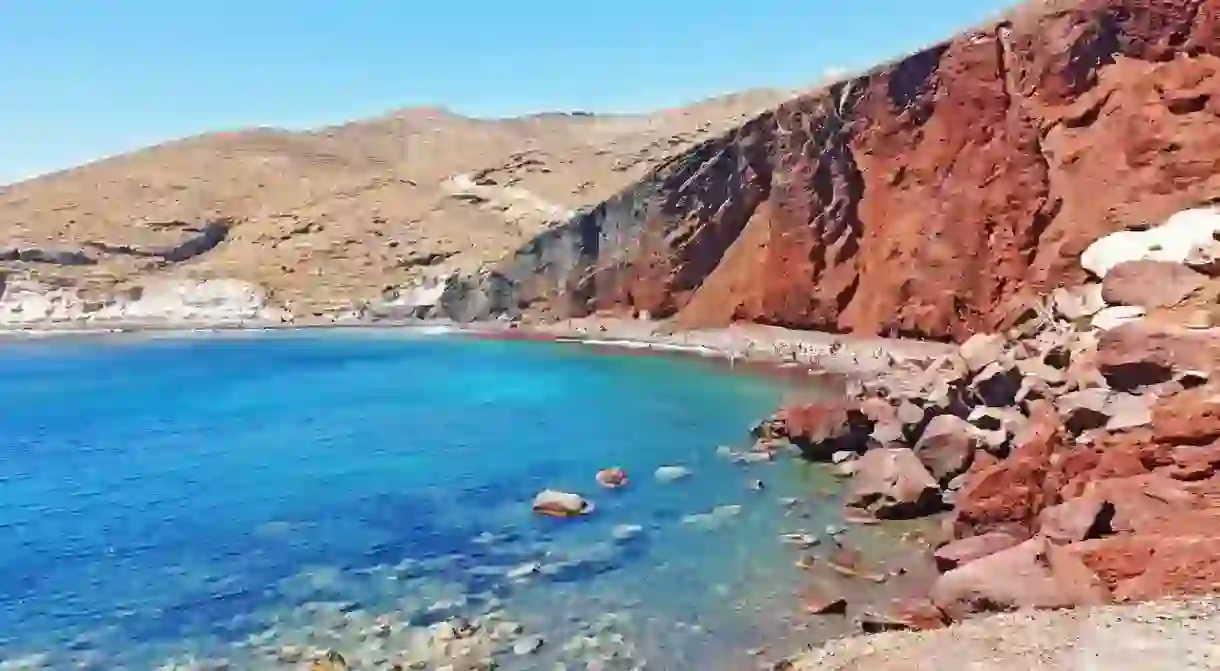 The Red Beach at Santorini island, Greece.