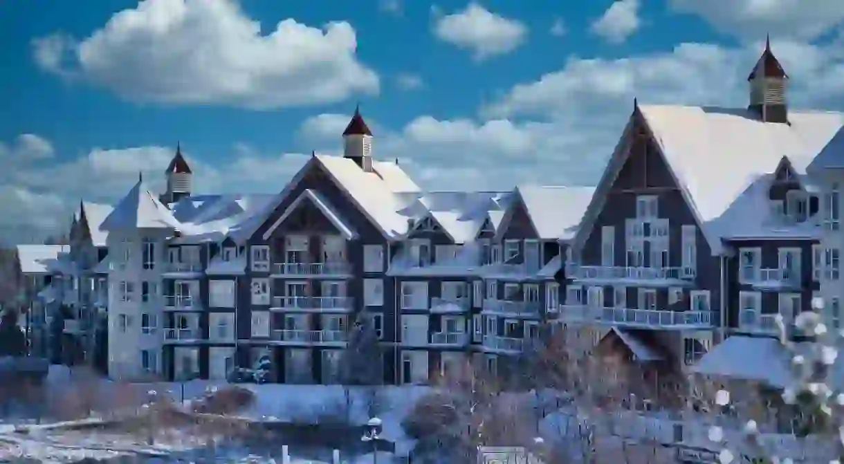 Close Up View Of The Blue Mountain Resort In Collingwood, Ontario