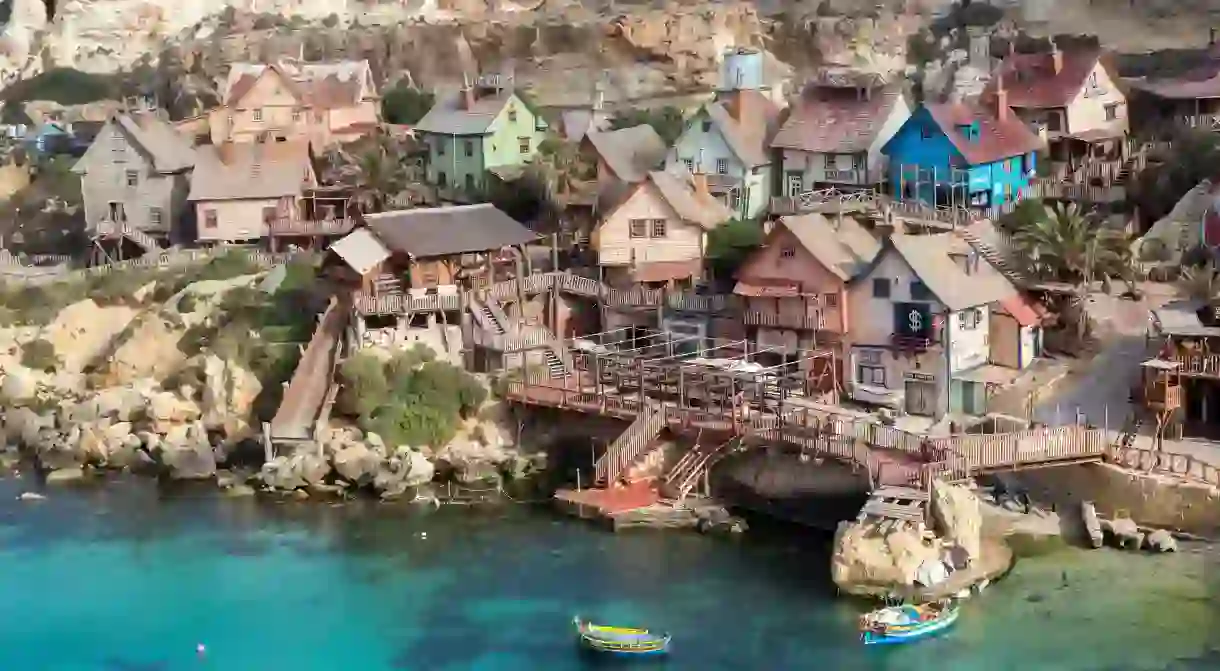 Originally built as a film set, Popeye Village is now a tourist attraction in Malta