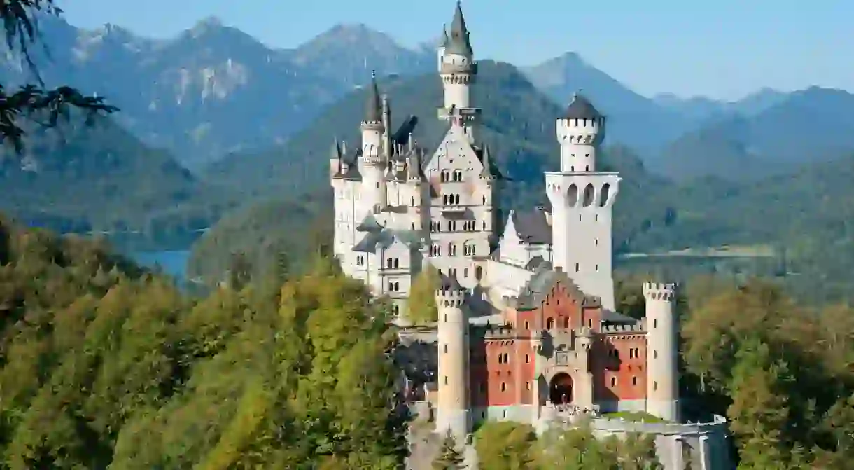 Neuschwanstein Castle in Bavaria in the South of Germany