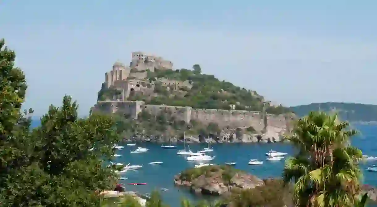 The best castles near Naples include Castello Aragonese on the island of Ischia