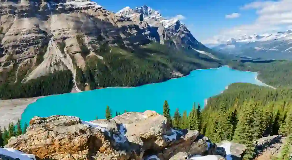 Glacier-fed lakes like Peyto Lake are part of the stunning natural wonders in Canada