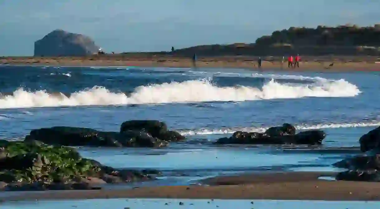 Yellowcraig beach is just under an hours drive from Edinburgh