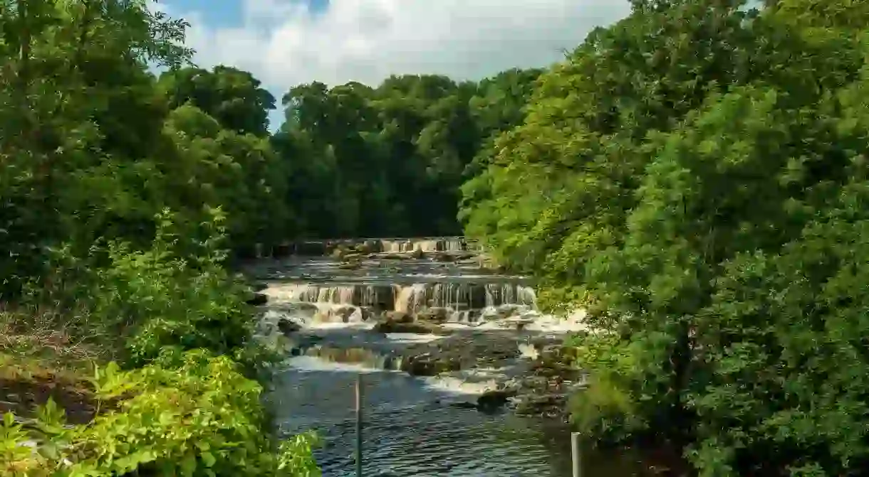 The Aysgarth Falls in the Yorkshire Dales National Park provide stunning scenery for a walk