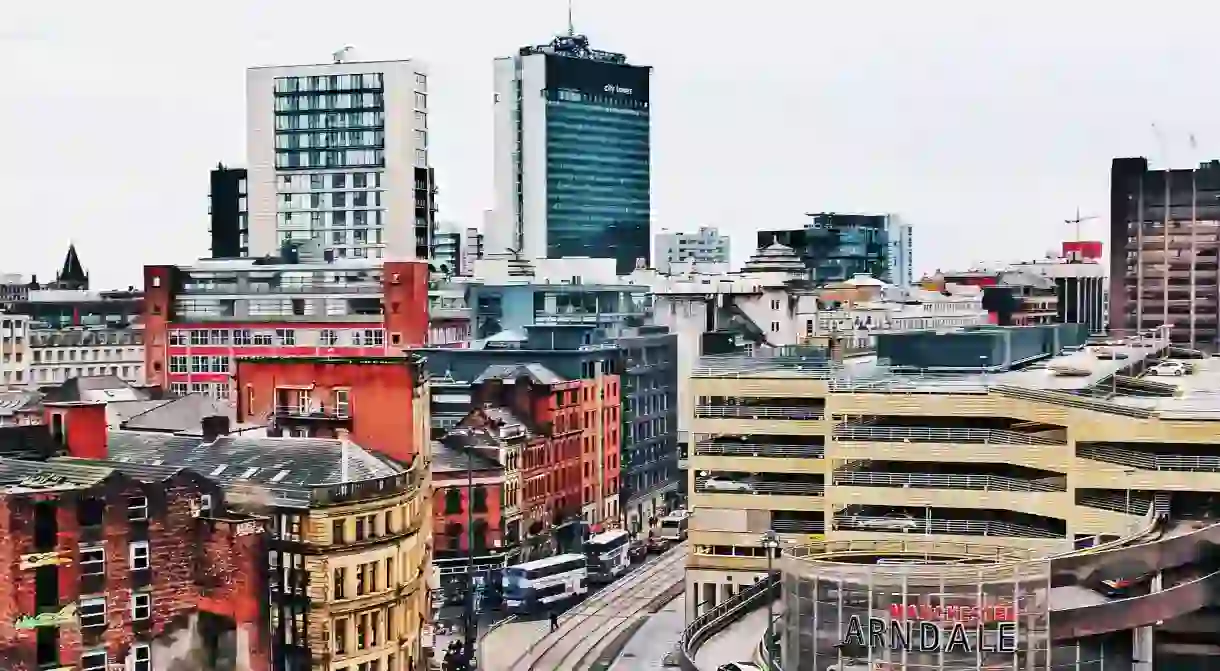 The Manchester skyline with the Arndale shopping centre in sight