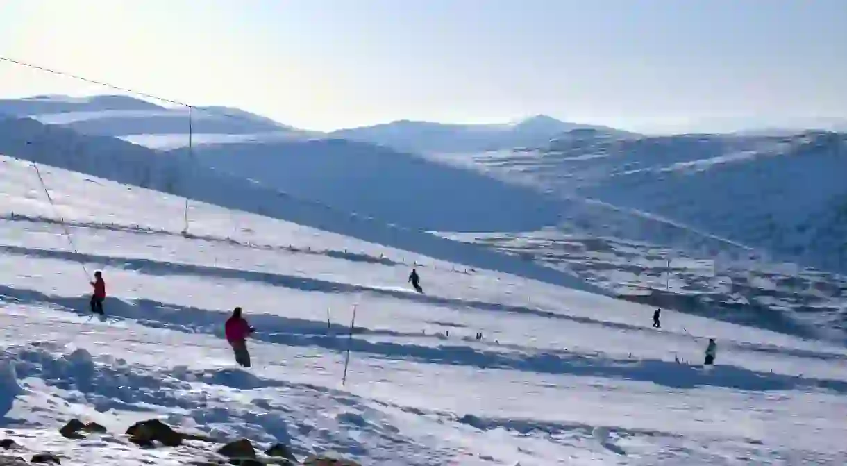 Scotland has more than 110 ski runs, including these at the Cairngorm Mountain ski resort