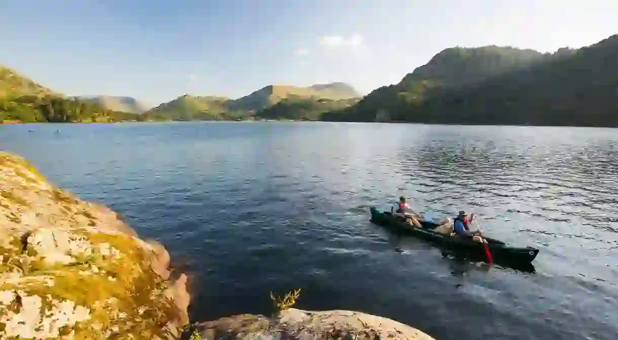 Canoeing on Ullswater is just one of many outdoor activities you can enjoy in the Lake District