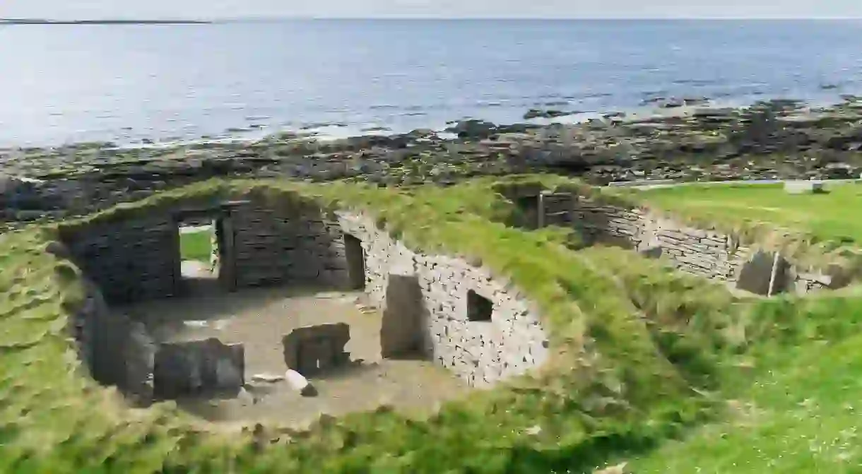 The man-made Knap of Howar on the island of Papa Westray, one of Scotlands Orkney islands, has stood for almost 6,000 years