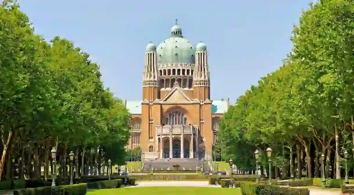 The architectural symbol of Koekelberg Basilica seen from Elisabeth Park