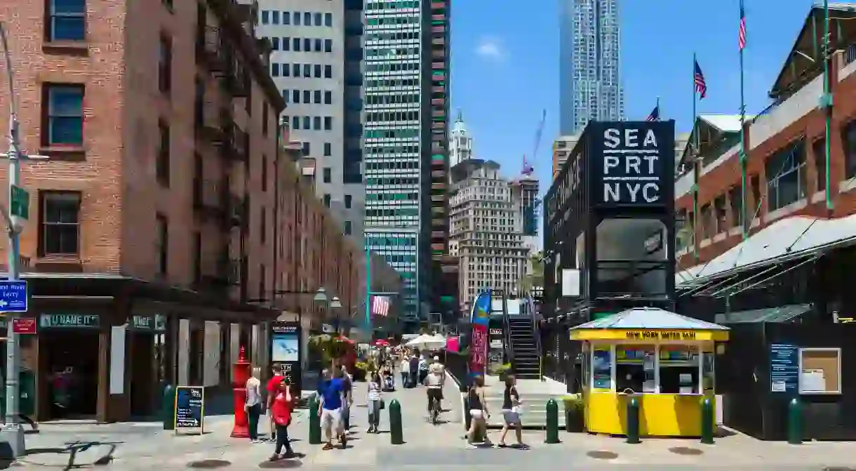 The South Street Seaport district offers a great variety of dining options in Lower Manhattan