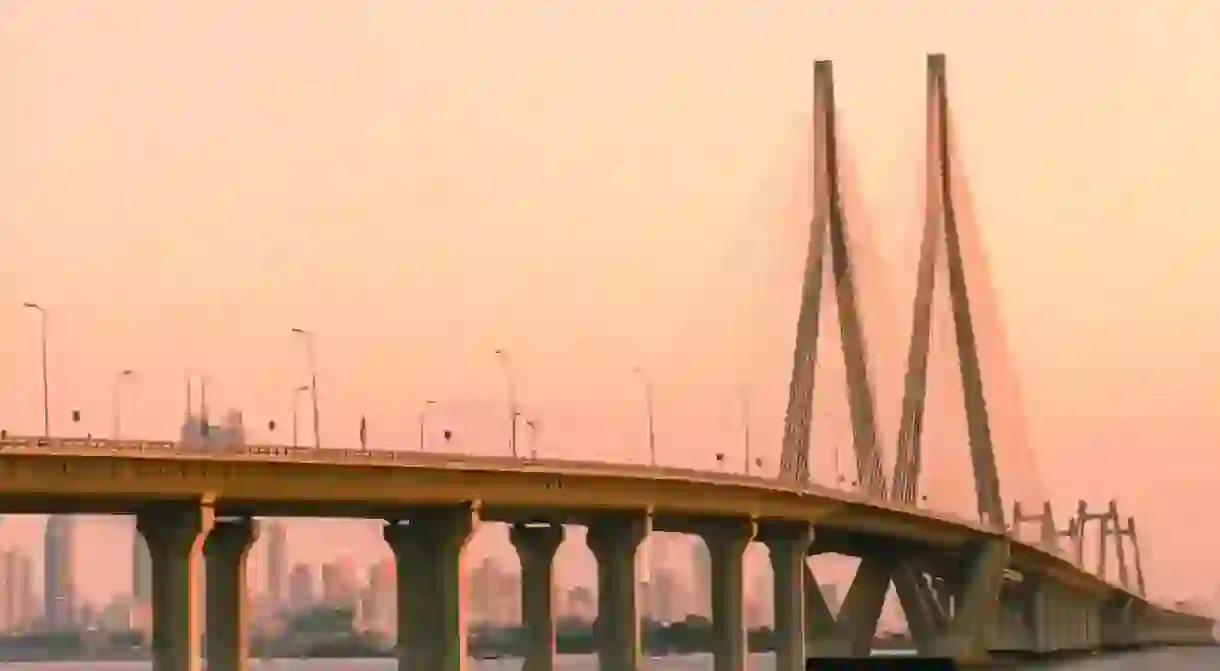 The Bandra-Worli Sea Link in Mumbai, India, offers spectacular views