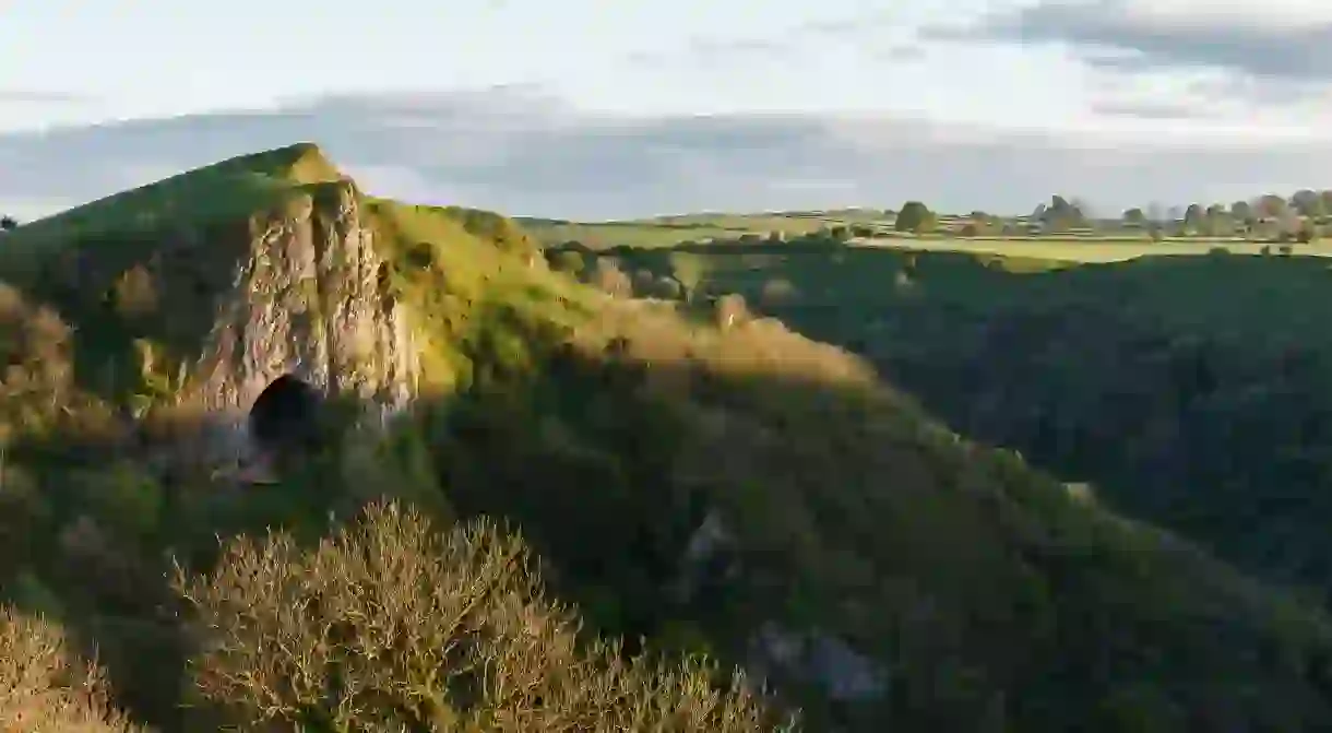 Thors Cave, in the Peak District, is easy to reach on foot and the views from here are excellent