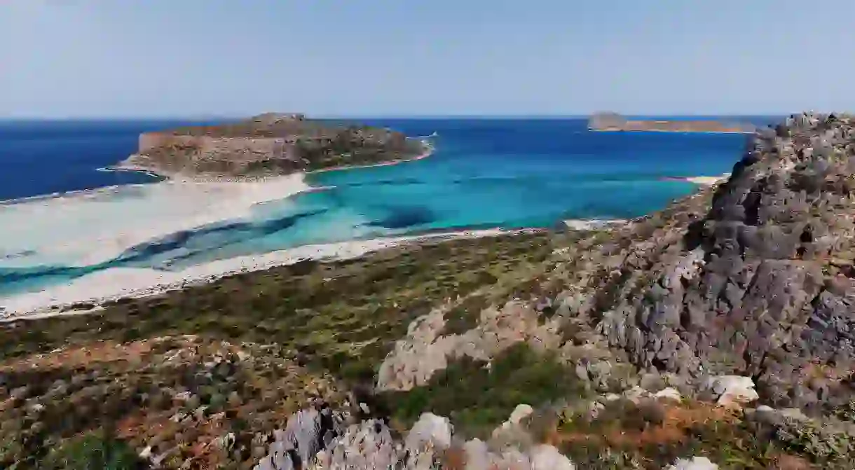 Hike from Akrotiri to Balos Cove and discover a prehistoric town that was buried beneath volcanic ash in the 17th century BCE