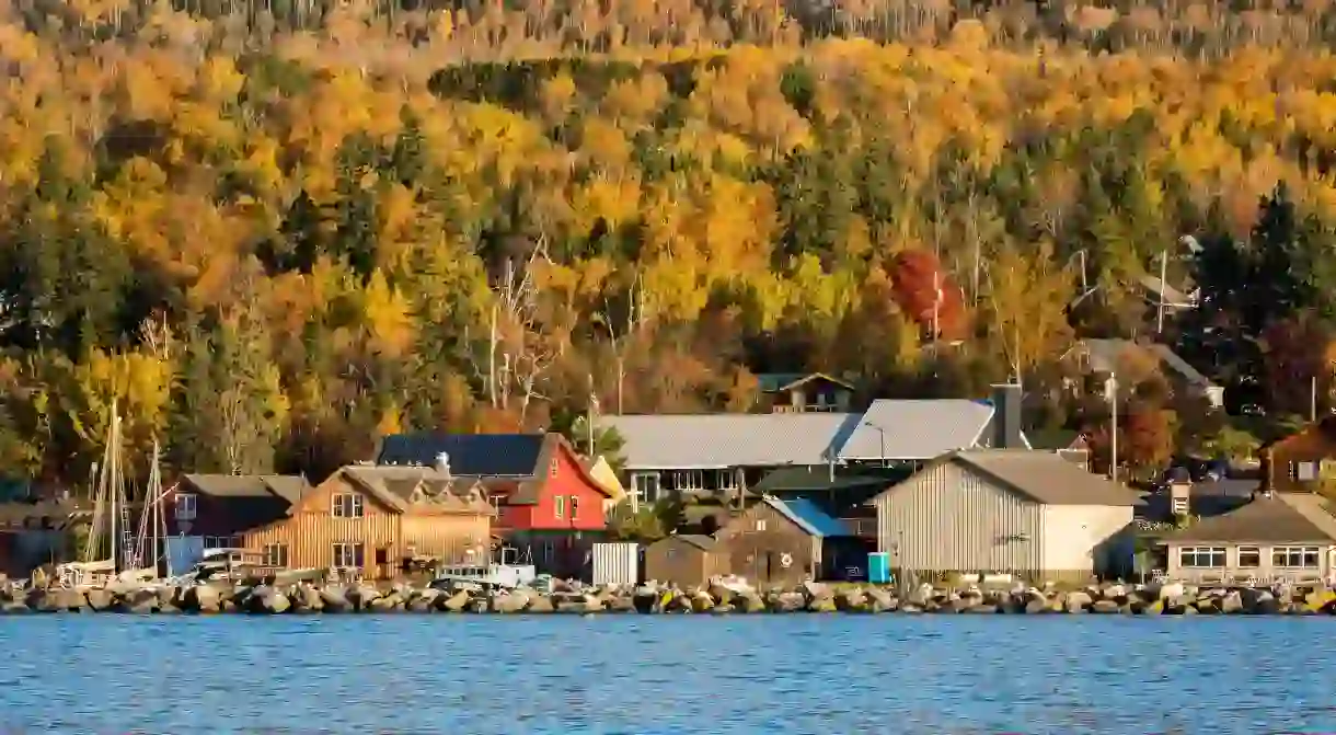 Grand Marais, on the north shore of Lake Superior, is awash with gold in the autumn