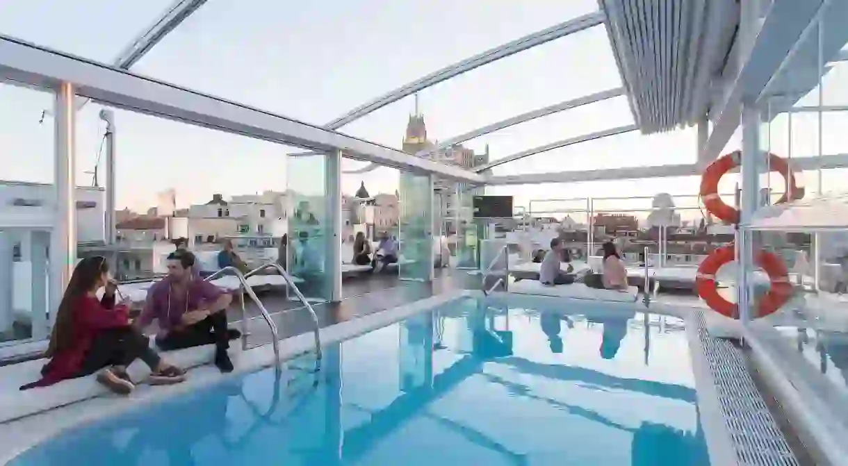 Rooftop pools are a consistent feature of the best panoramic spaces in Madrid