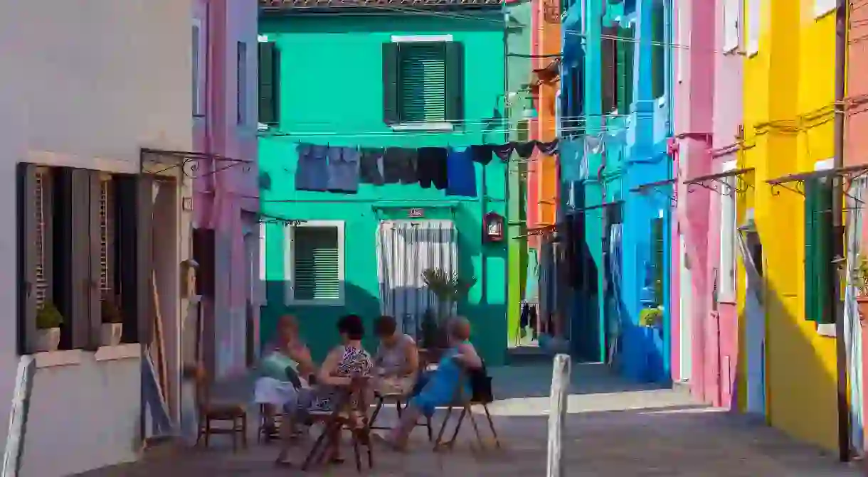 In Burano, northern Italy, residents have to seek government permission before painting their houses