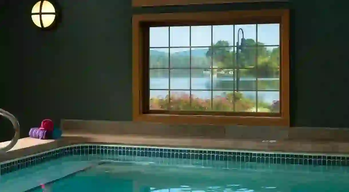 Lake Opechee Inn and Spa is a tranquil New Hampshire hotel, with an indoor soaking pool and two-person whirlpool bathtubs in-suite for the ultimate in lakeside relaxation