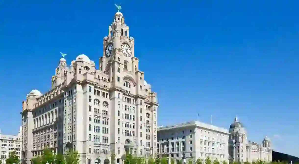 Just by the Liverpool waterfront, youll find the Three Graces buildings