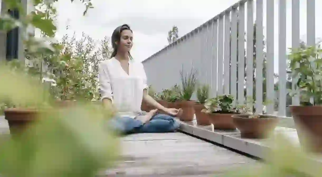 Woman practicing meditation