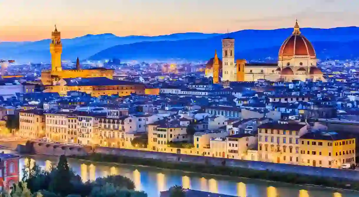 The sun sets on Florence, Italy, one of the most beautiful cities in Europe.