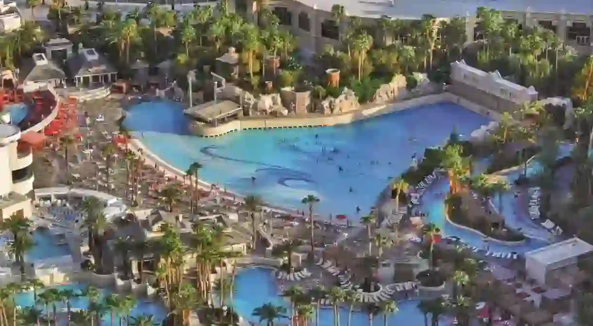 The Mandalay Bay in Las Vegas has an epic wave pool and surrounding lazy river