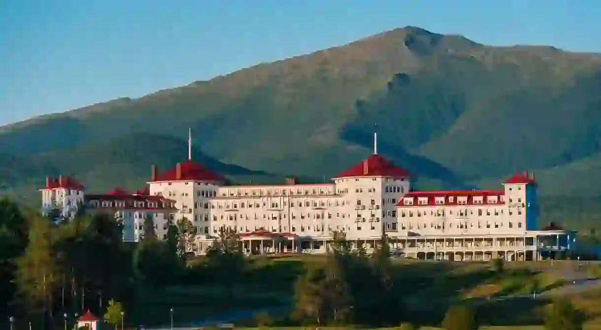 The Mount Washington Hotel sits perched amid the White Mountains of New Hampshire