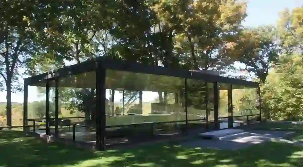 The Glass House was designed by US architect Philip Johnson