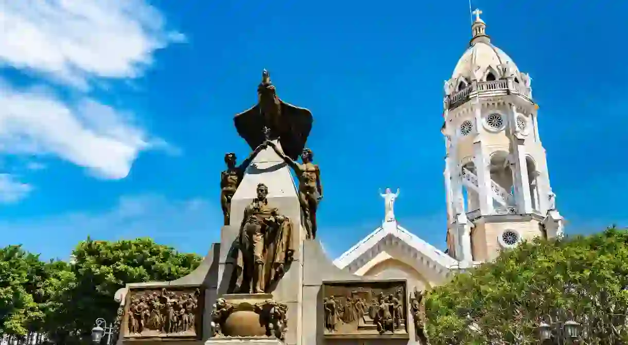 Monument to Simon Bolivar in the old town of Panama City