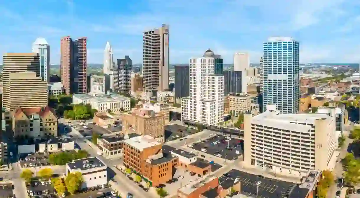 Enjoy a view of the dramatic skyline from your downtown hotel in Columbus