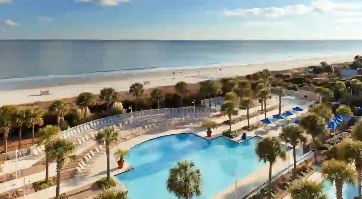 Myrtle Beach is at the center of the Grand Strand, a 60mi (97km) stretch of beaches