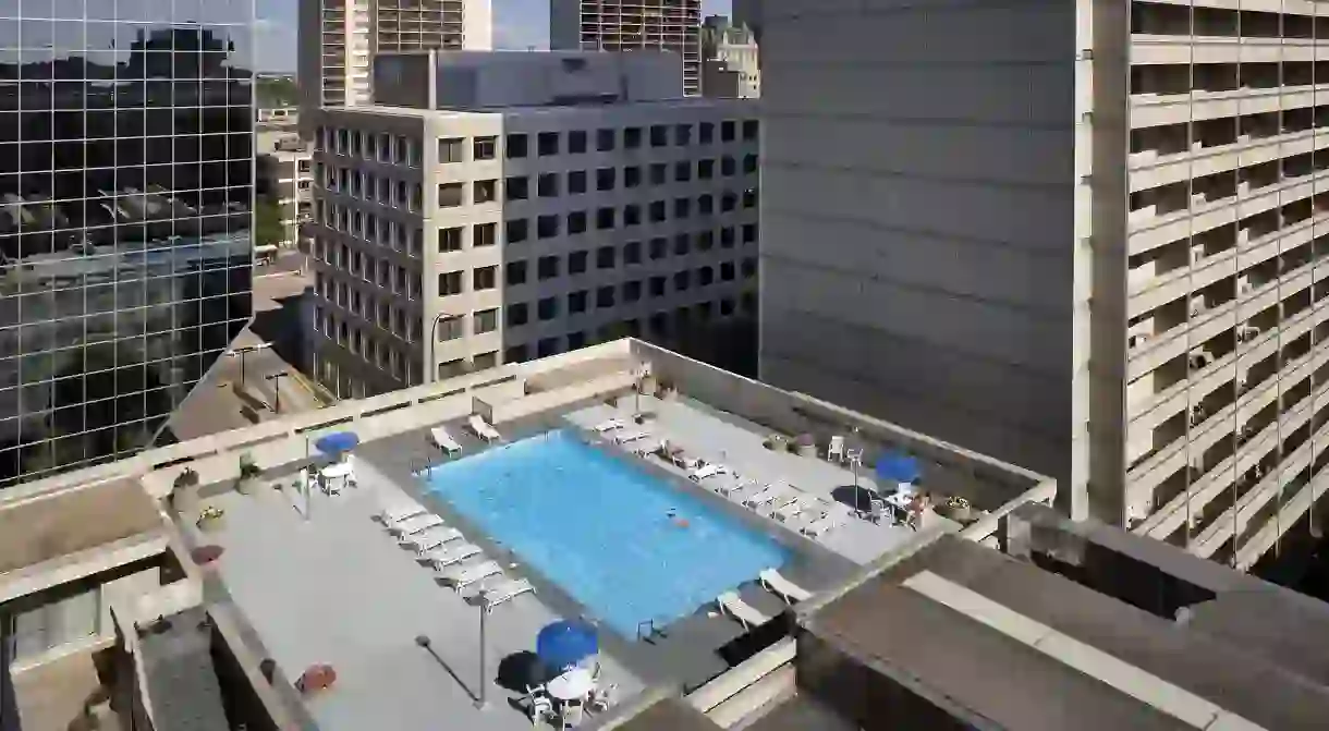 Go for a rooftop swim at the Delta Hotels by Marriot in Winnipeg, Canada