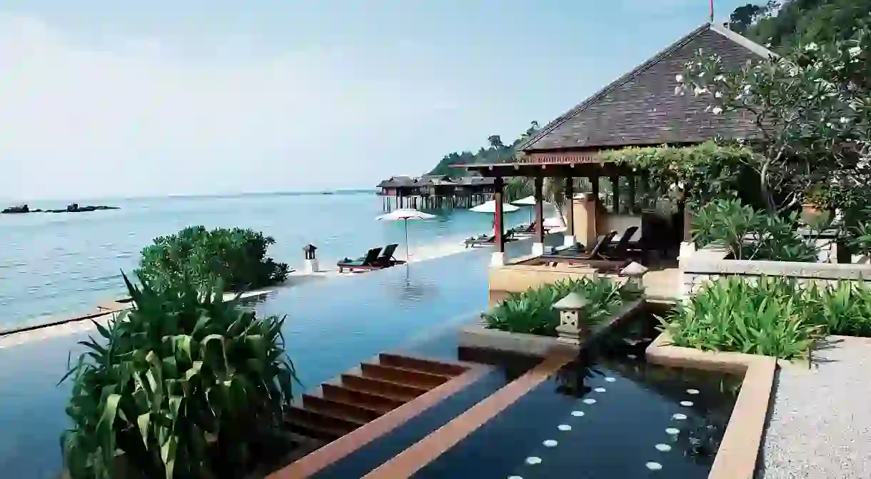 Malaysias Pangkor Laut Resort is located on its own private island, with villas built on stilts over the sea