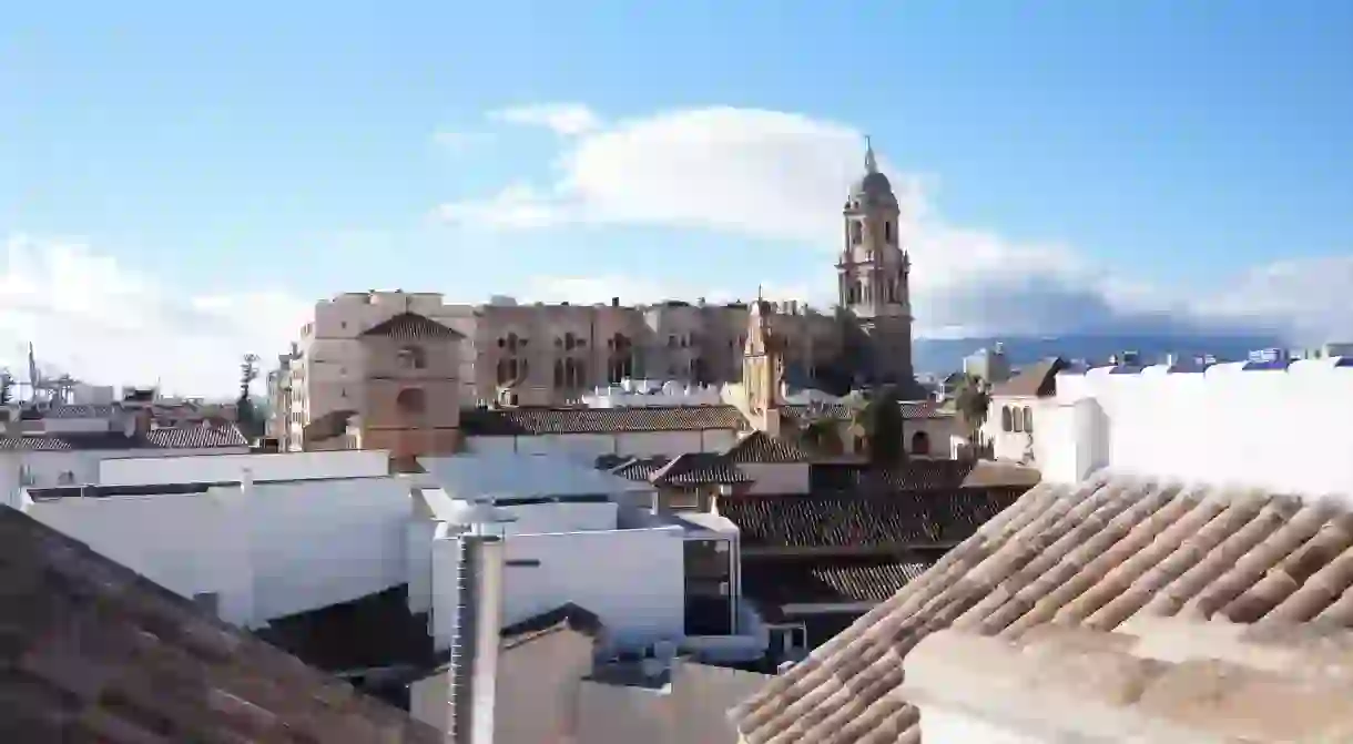 Malaga cathedral, as seen from Apartments Fana