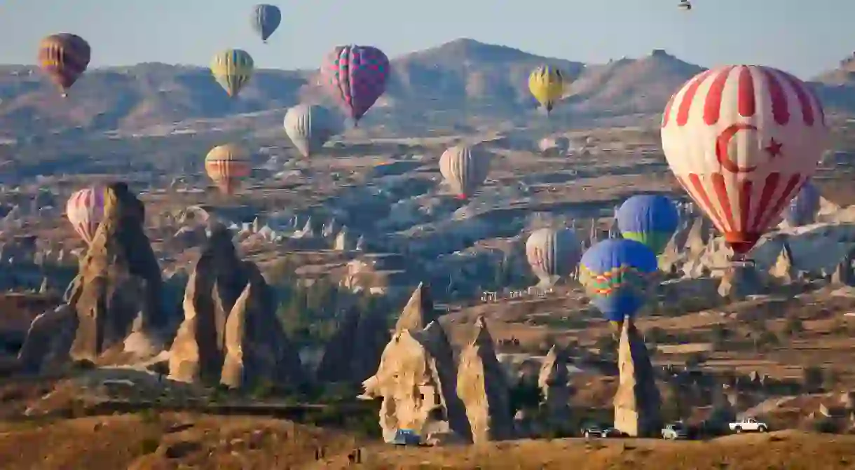 A romantic hot air balloon ride at sunrise is the perfect setting to pop the question