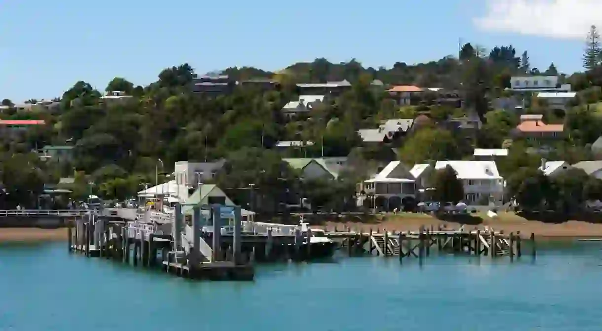 The jetty at Paihia Harbour, which is overlooked by many beachfront hotels