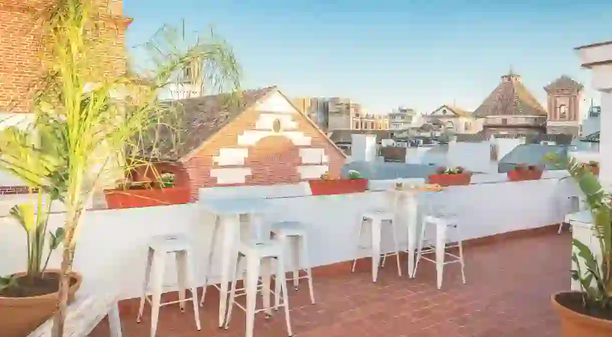 Soak up the sunset as you relax on the rooftop terrace at Dulces Dreams