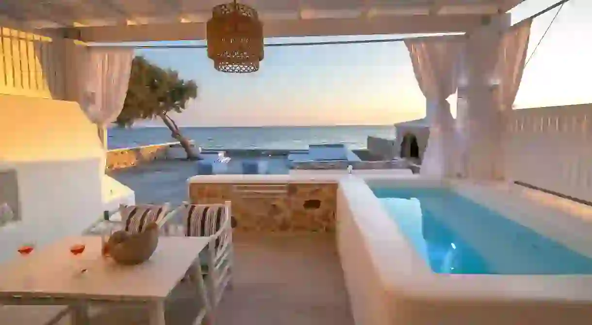 Catch the sunset from your own private balcony at Aegean Melody Suites