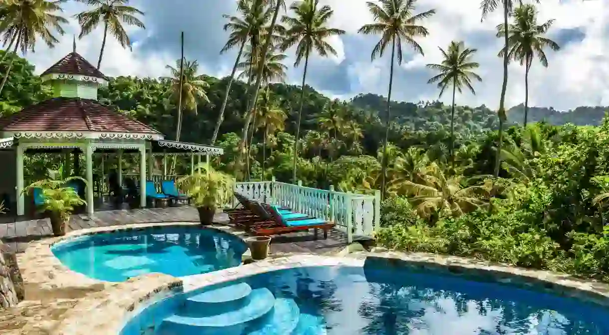 Lush forests and spectacular scenery surround the hotels on St Lucia