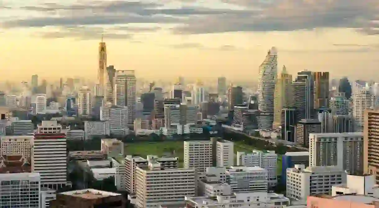 This aerial view of Bangkoks business district is impressive but with our recommendations, take your mind off work and relax in one of the citys best resorts