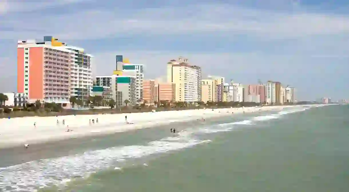 Myrtle Beach shoreline during the summer season