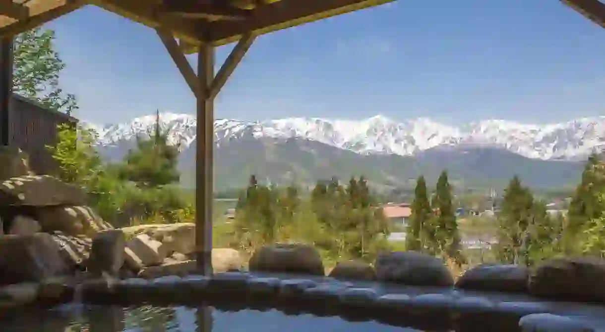 View from the hot springs at Hakuba Highland Hotel