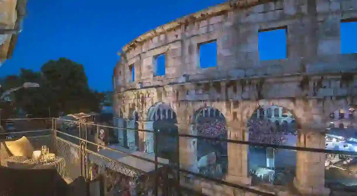 Get a gorgeous view of the Pula Arena at the Arena and Sea View Luxurious Residence