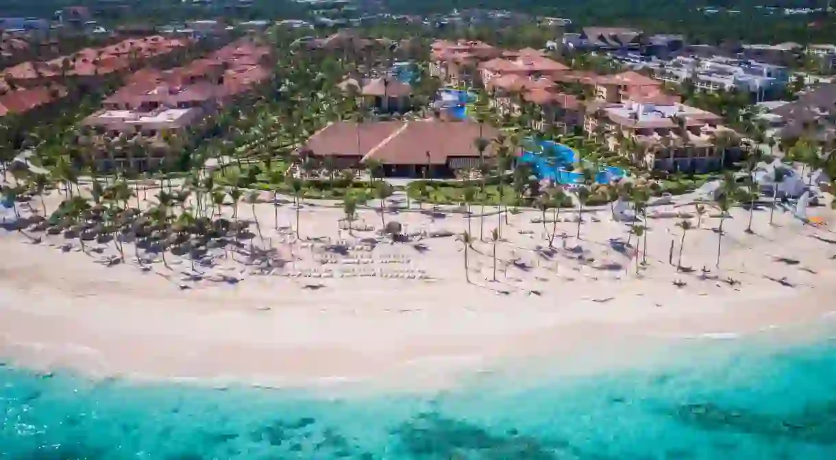 The white sands of the Majestic Colonial Punta Cana resort in eastern Dominican Republic