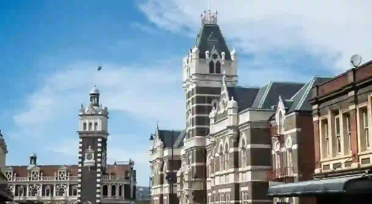 Dunedin District Courts and train station, Dunedin, South Island, New Zealand