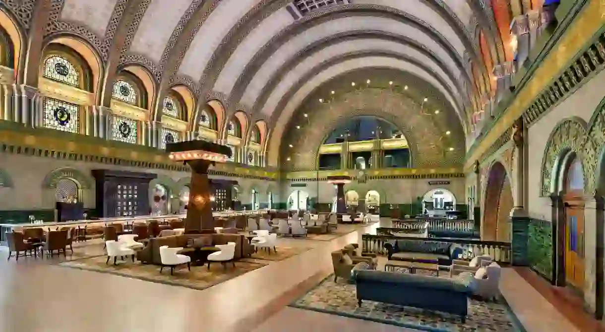 Admire stunning architecture in St Louis, such as the arched roofs over the Grand Hall restaurant