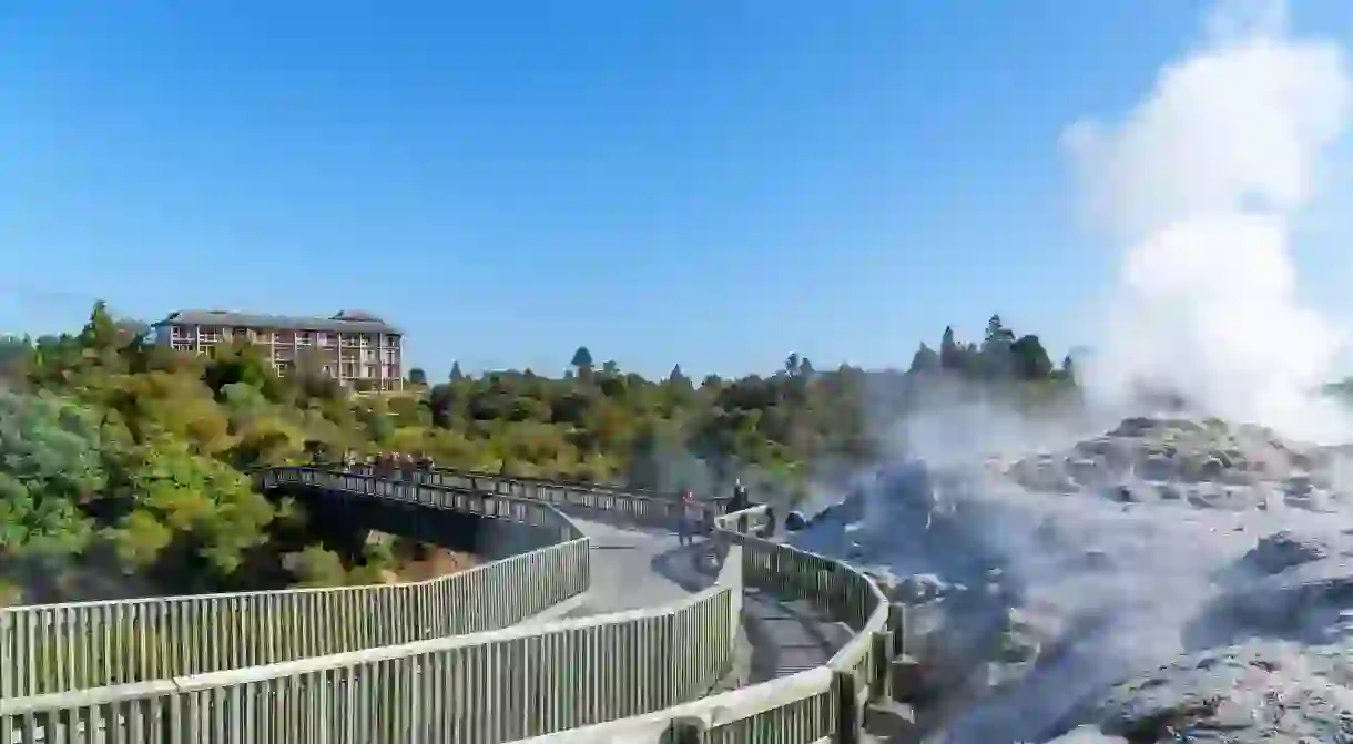 Get a flavour of Rotorua with a walk around the Te Whakarewarewa Geothermal Valley