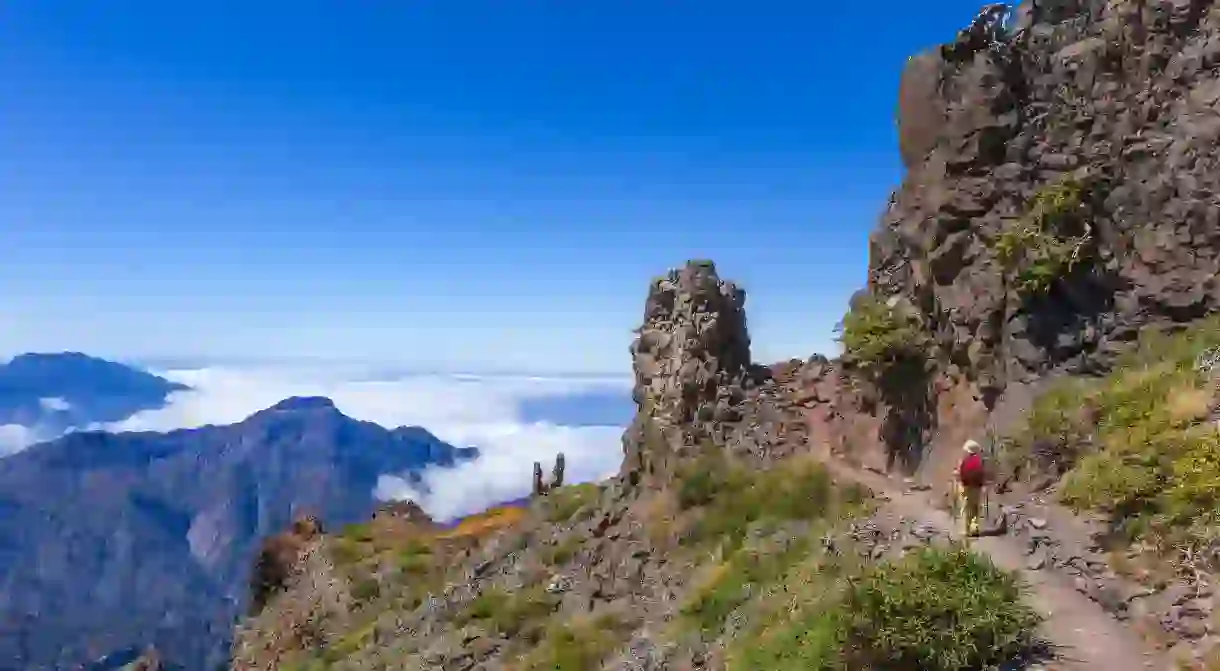 Enjoy the stunning views along the path from Pico de la Nieve to Roque de los Muchachos, Canary Islands